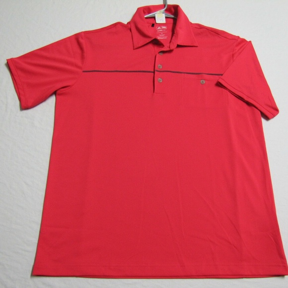 Sz M Pink ADIDAS CLIMA-LITE Mens Golf #895 Polo - Picture 1 of 5